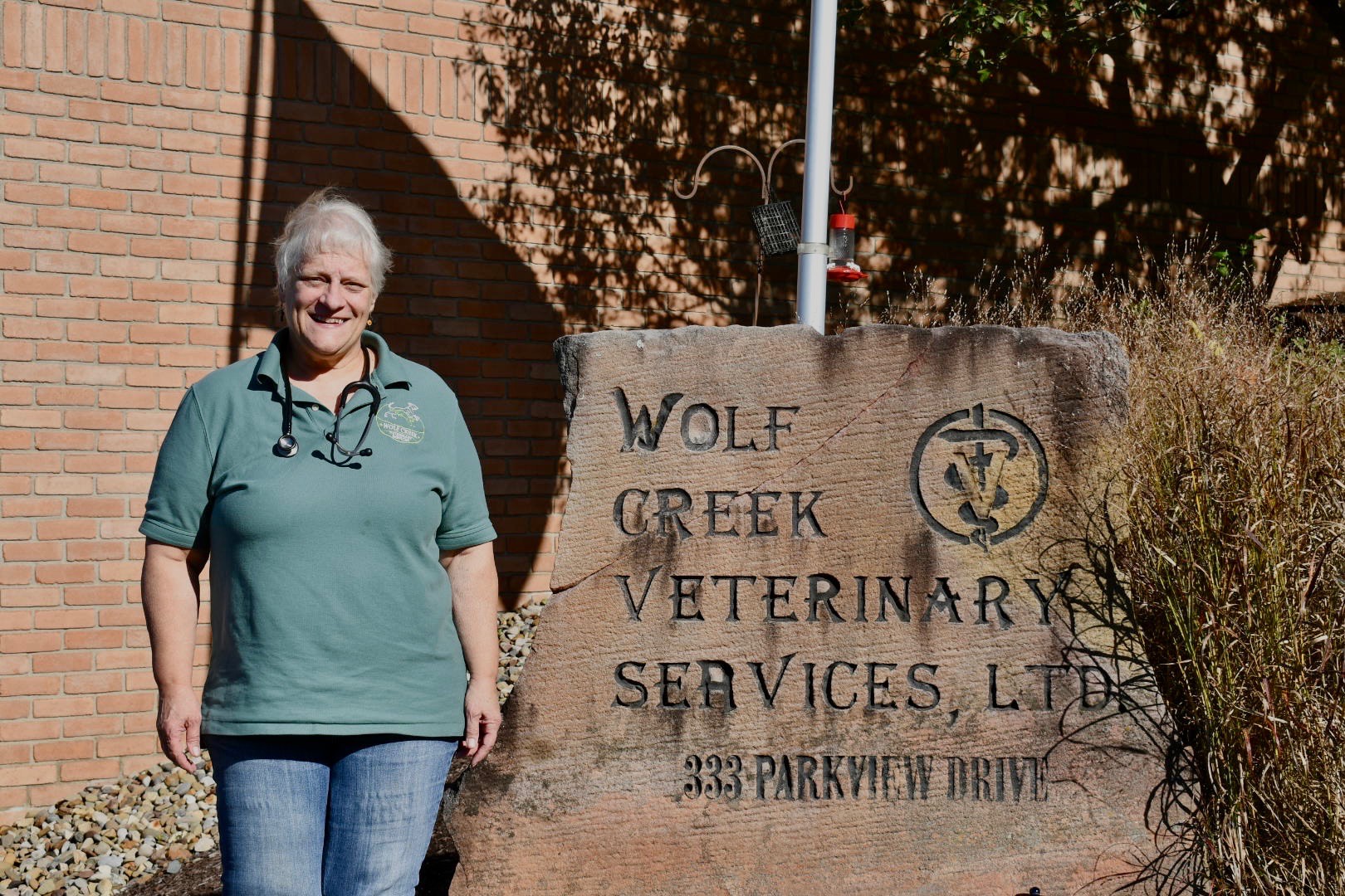 stone with clinic name